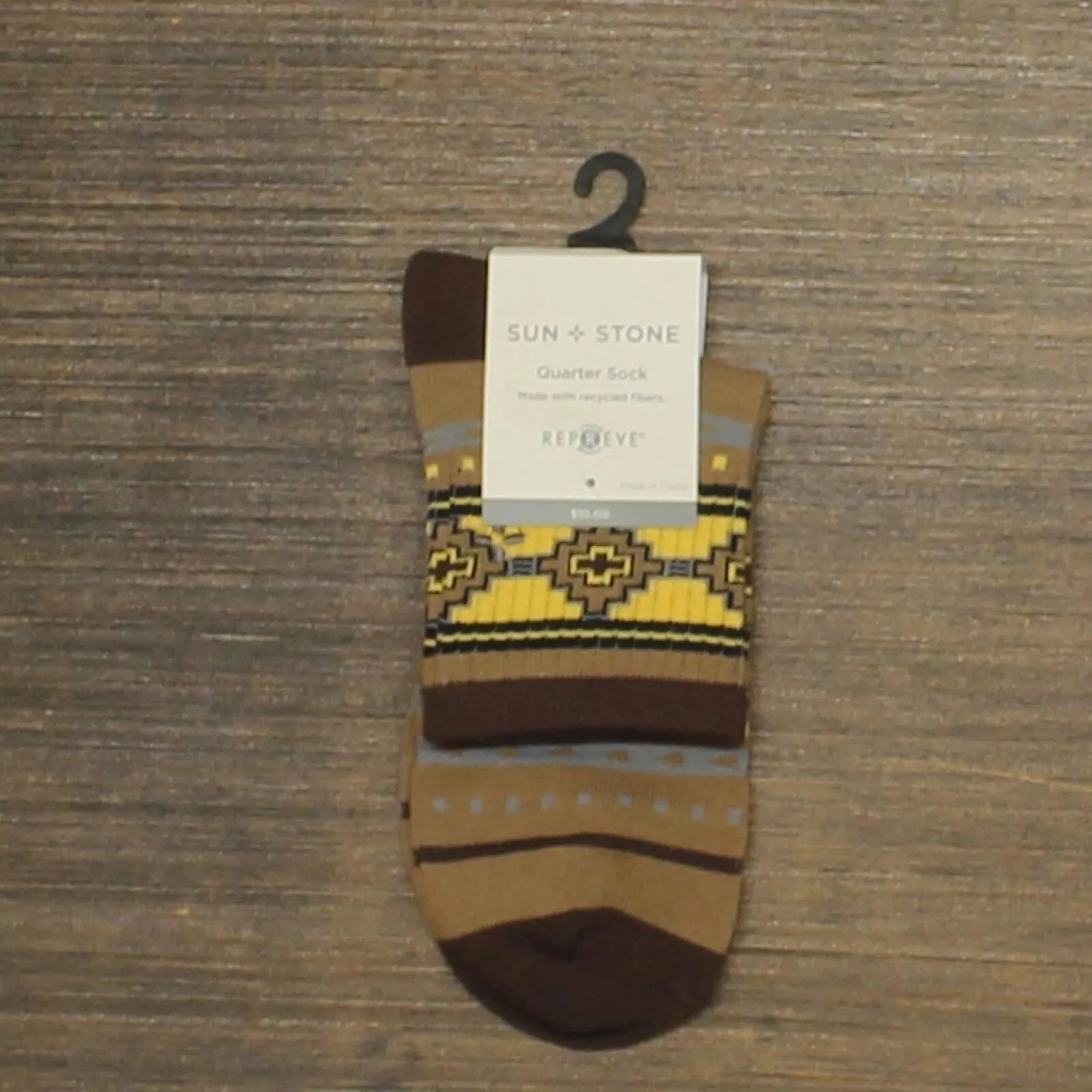 Sun   Stone Mens Aztec Patterned Half Calf Socks