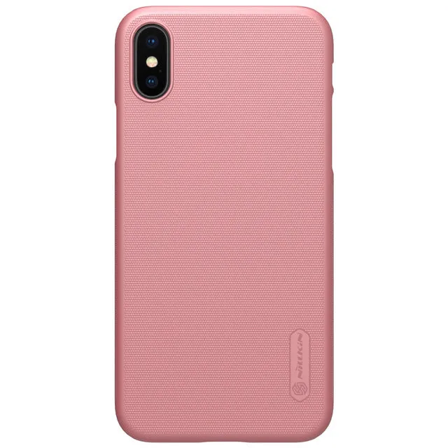 Super Frosted Shield  Hard Back Phone Case For Apple Iphone X   Protect Film - Black,Brown,Gold,Rose Gold,Red,White