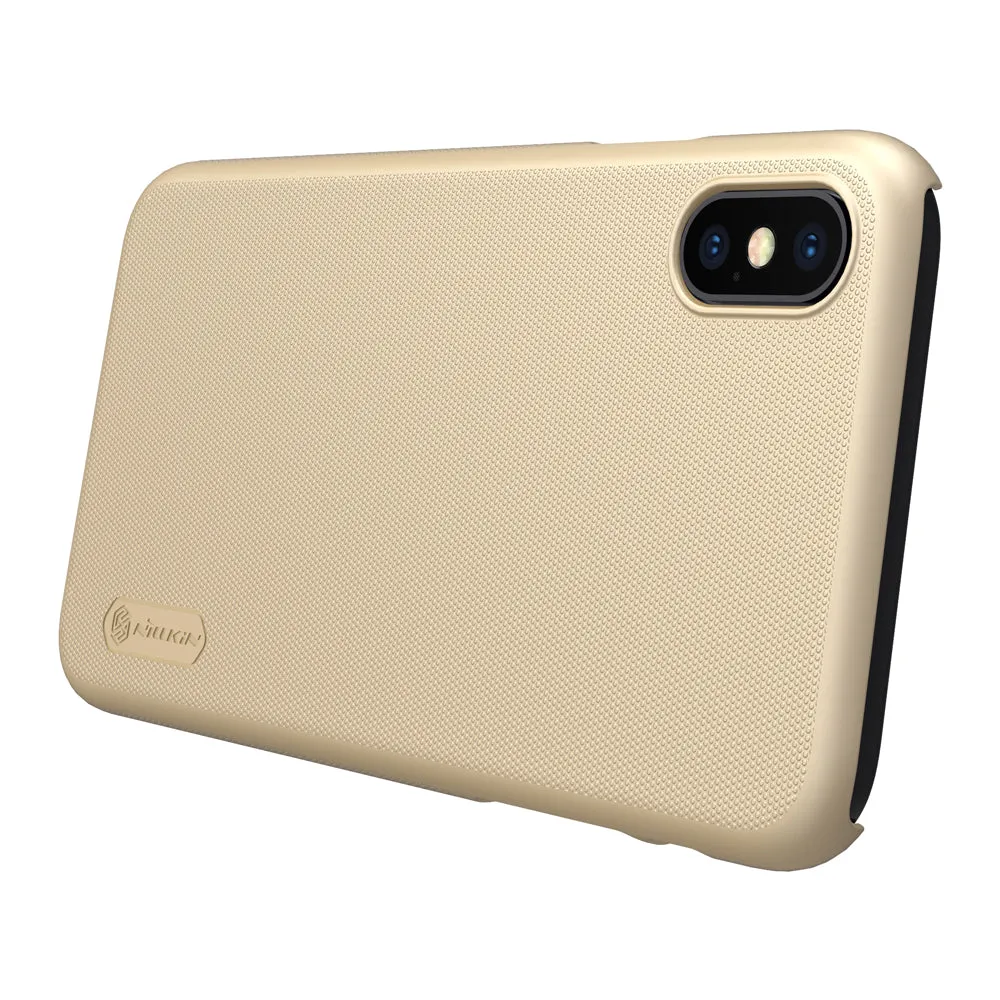 Super Frosted Shield  Hard Back Phone Case For Apple Iphone X   Protect Film - Black,Brown,Gold,Rose Gold,Red,White