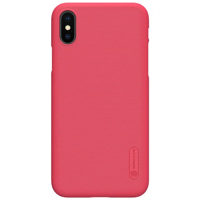Super Frosted Shield  Hard Back Phone Case For Apple Iphone X   Protect Film - Black,Brown,Gold,Rose Gold,Red,White