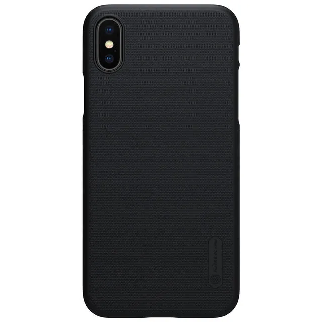 Super Frosted Shield  Hard Back Phone Case For Apple Iphone X   Protect Film - Black,Brown,Gold,Rose Gold,Red,White
