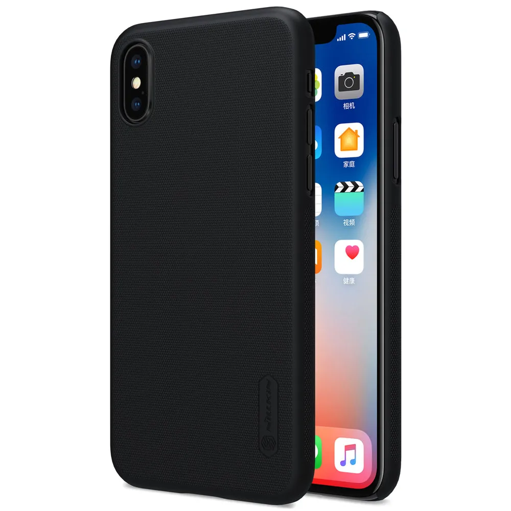 Super Frosted Shield  Hard Back Phone Case For Apple Iphone X   Protect Film - Black,Brown,Gold,Rose Gold,Red,White