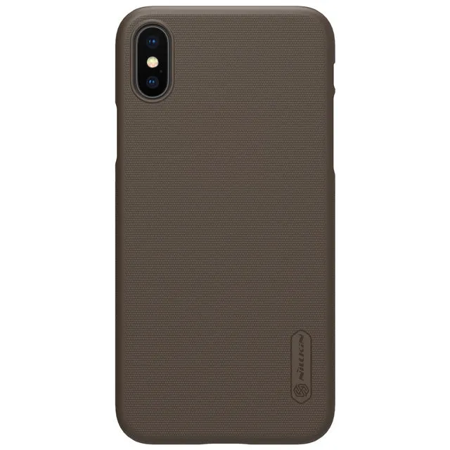 Super Frosted Shield  Hard Back Phone Case For Apple Iphone X   Protect Film - Black,Brown,Gold,Rose Gold,Red,White