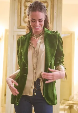 T.ba Swing Jacket In Silk Velvet