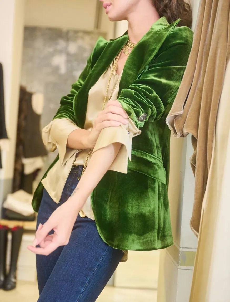 T.ba Swing Jacket In Silk Velvet