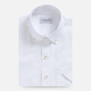 The White Short Sleeve Barretto Cotton Linen Custom Shirt