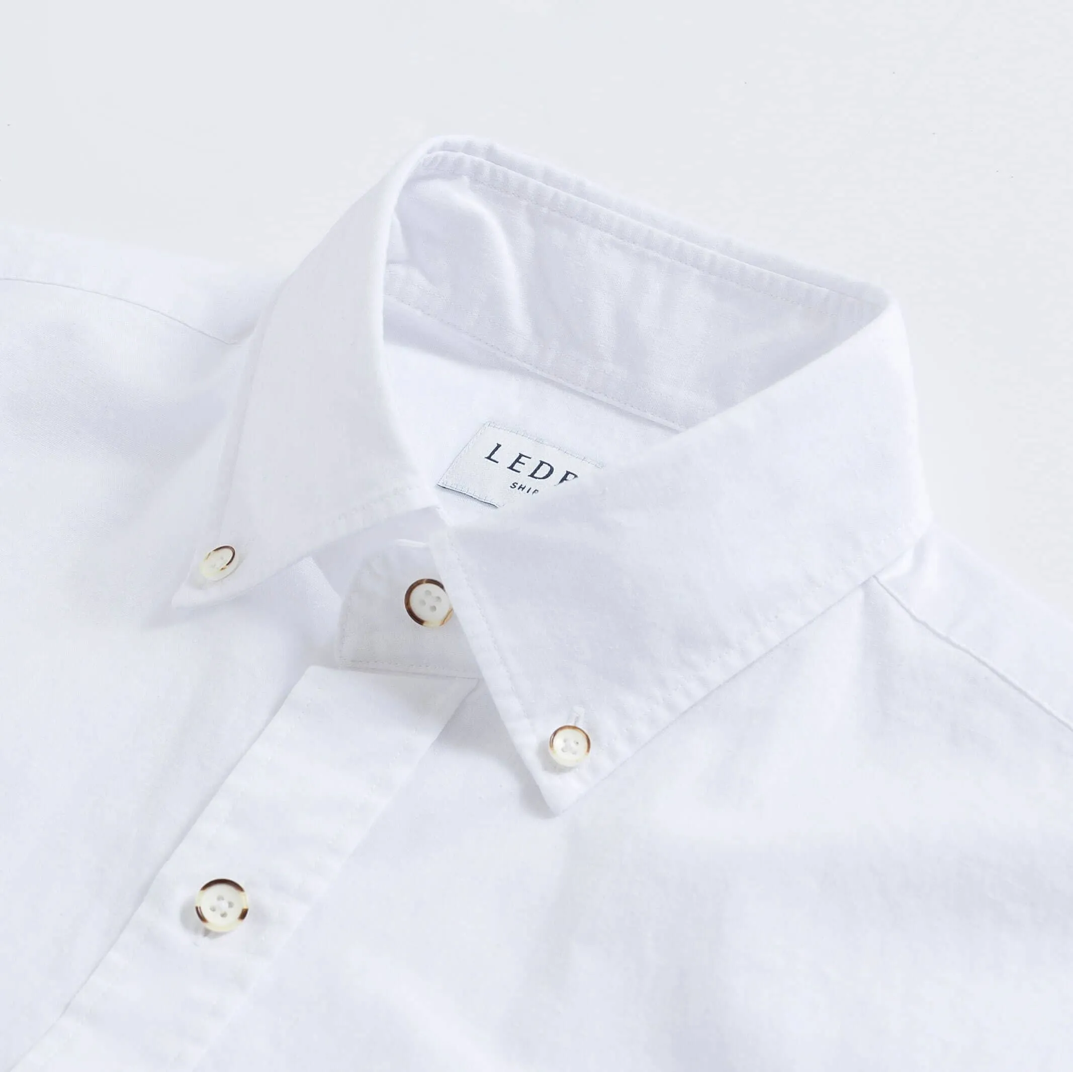 The White Short Sleeve Barretto Cotton Linen Custom Shirt