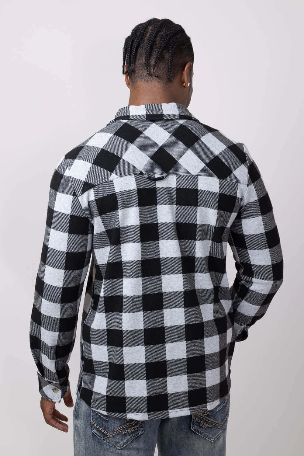 Thread & Supply Clark Shirt for Men in Grey Black Plaid | T3184PVXTM-GREYBLACKPLAID