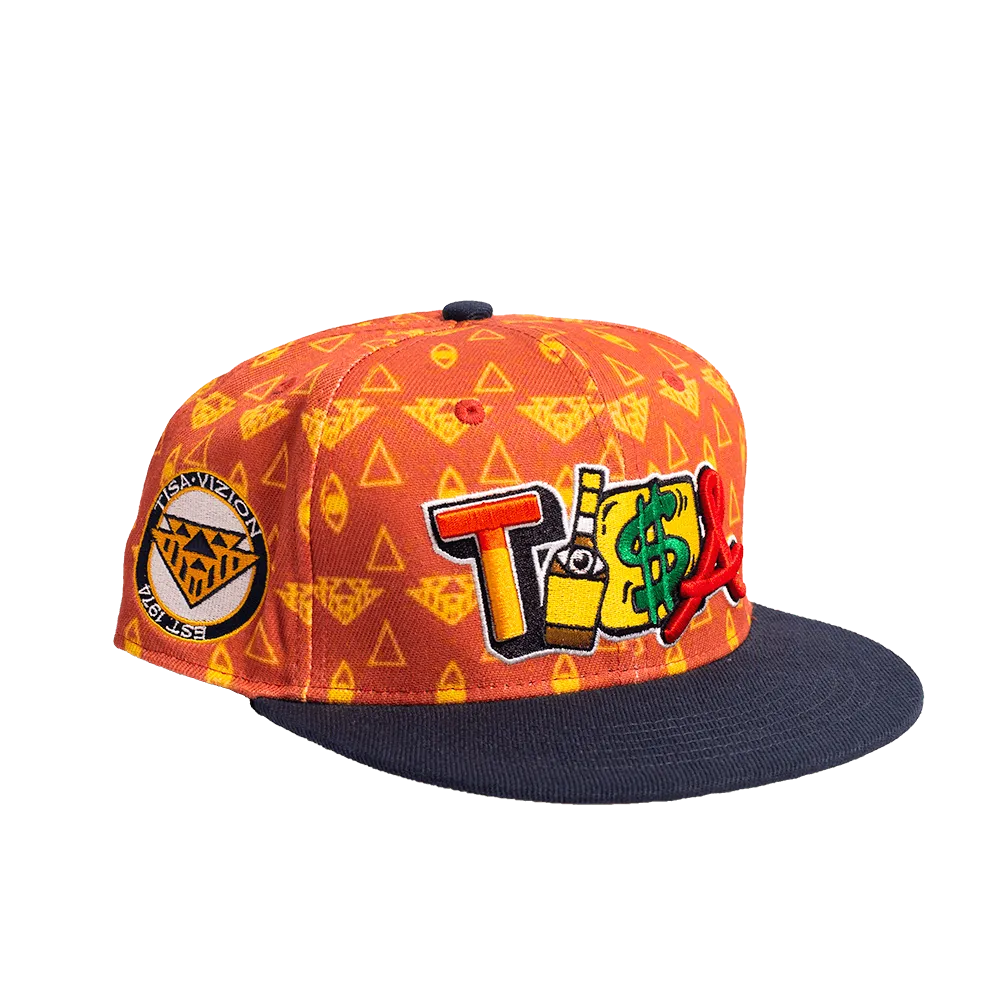 TISA VISION LEATHER PRINTED FITTED HAT