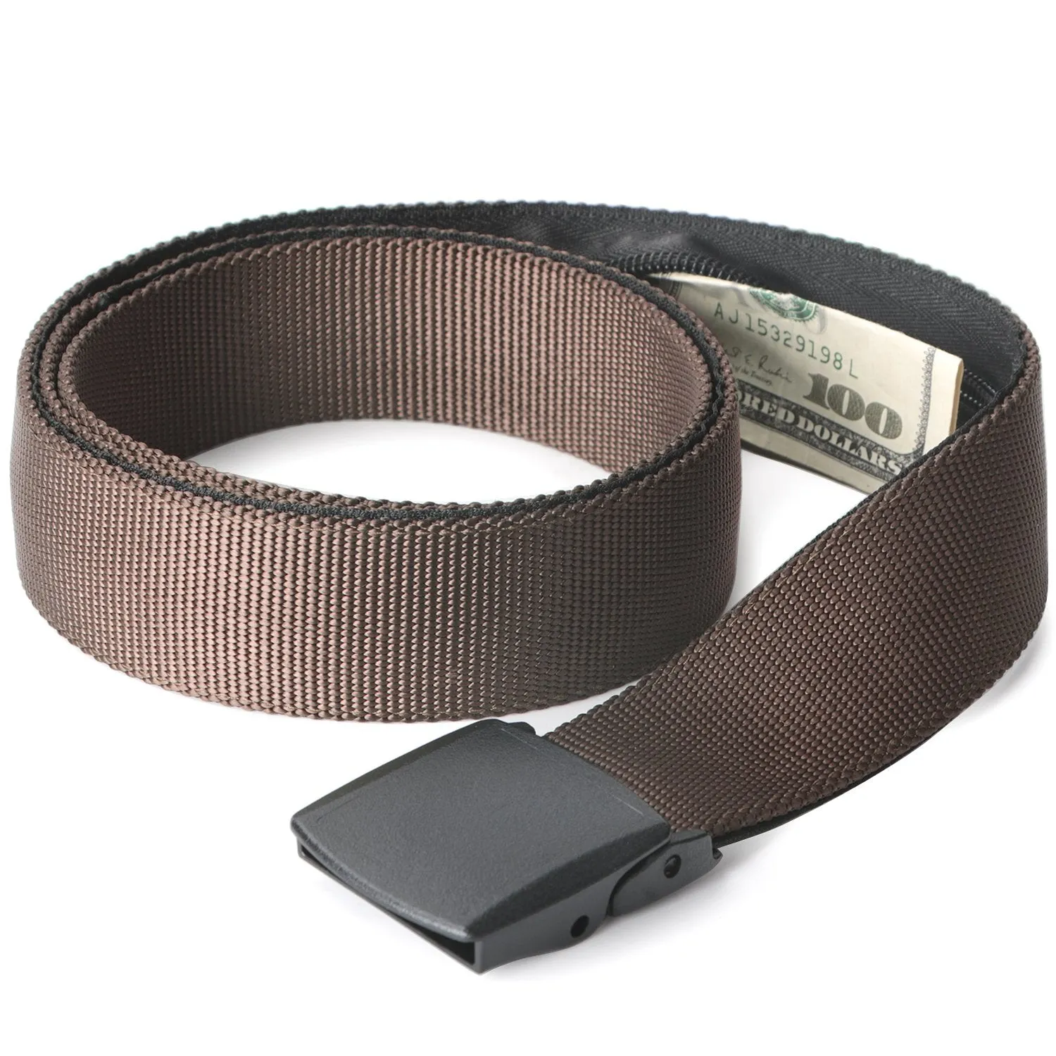 Travel Security Money Belt with Hidden Money Pocket - Cashsafe Anti-Theft Wallet Unisex Nickel free Nylon Belt