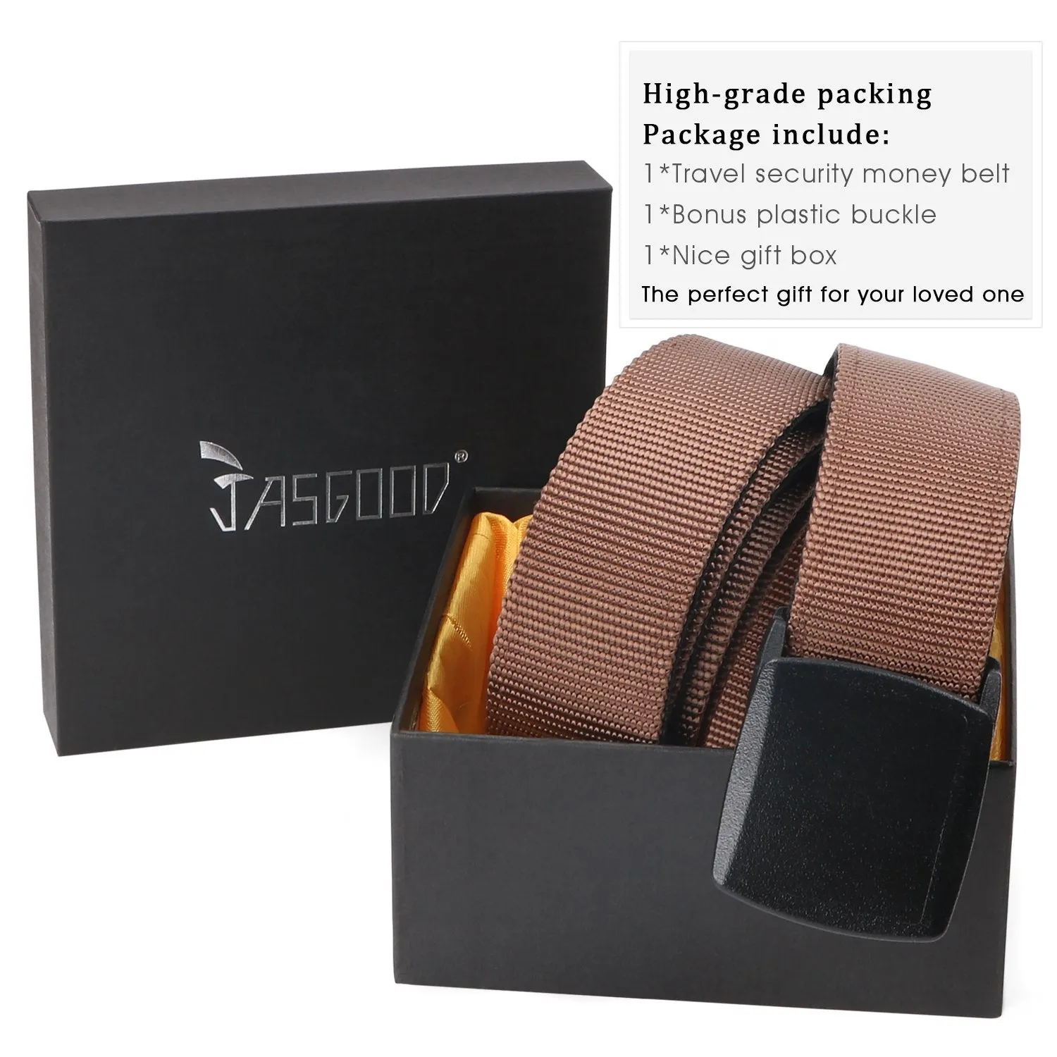 Travel Security Money Belt with Hidden Money Pocket - Cashsafe Anti-Theft Wallet Unisex Nickel free Nylon Belt