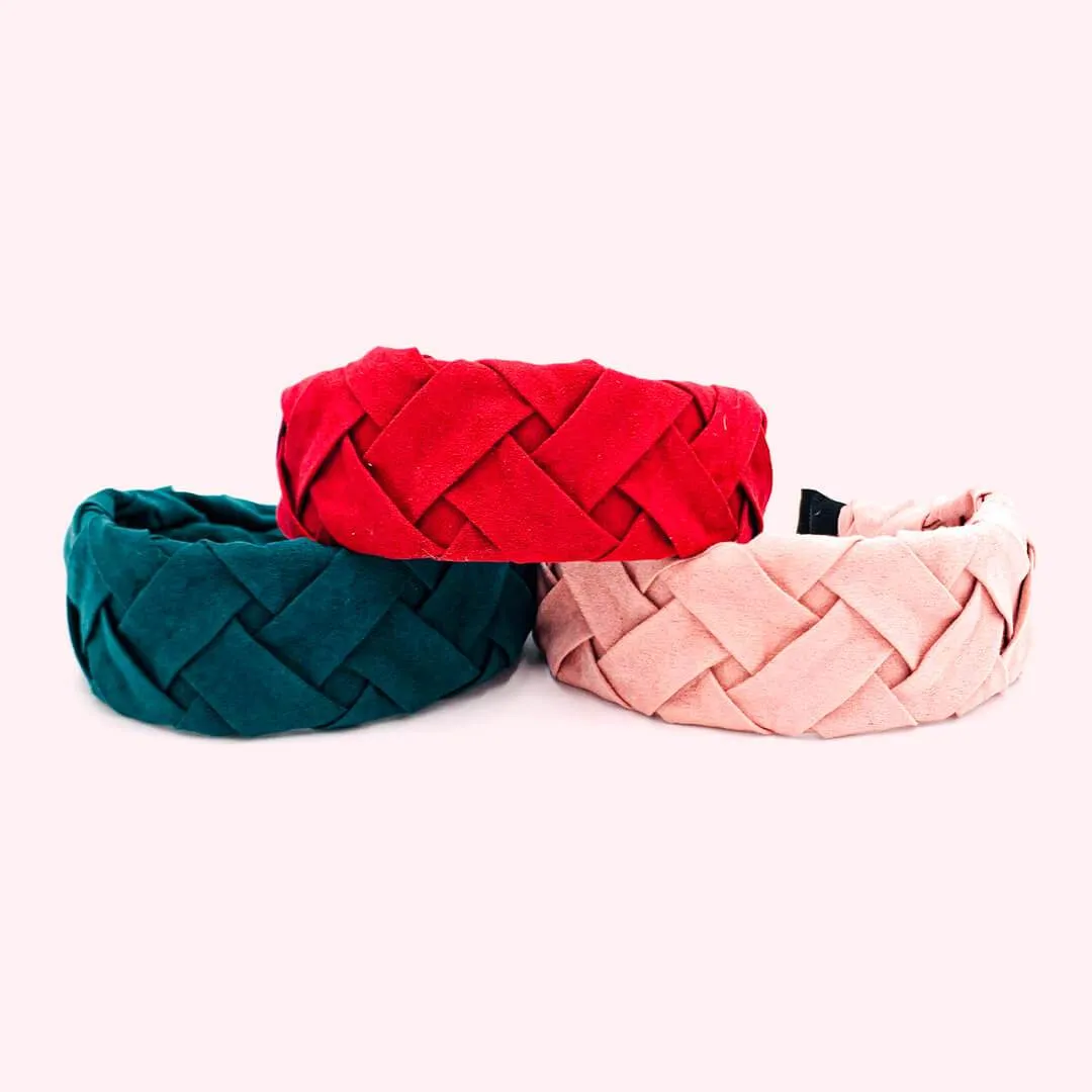 Twisted Velvet Braided Womens Wide Headbands • Delta Model