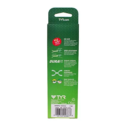 TYR Swimples Swimming Goggles (Smoke, Green)