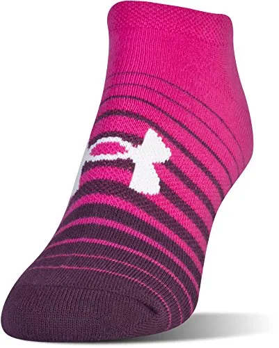 Under Armour Women's Essential Twist No Show Socks (6 Pack), Rainbow Stripes/Assorted, Medium
