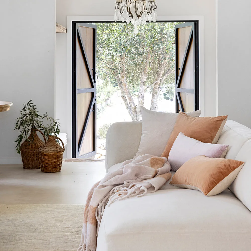 Velvet Square Cushion - Stone