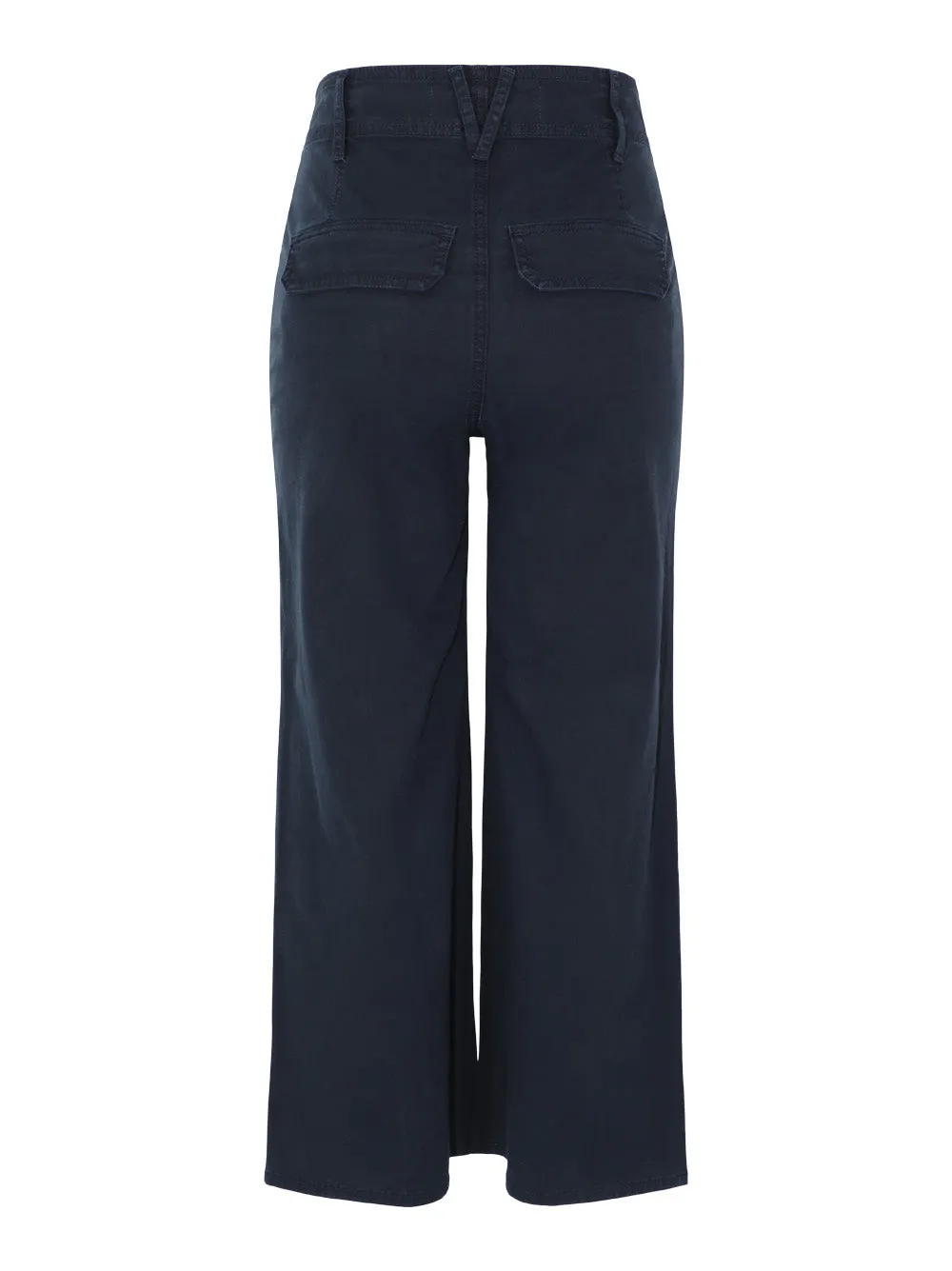 Veronica Beard Grant Cropped High Rise Wide-Leg Pant in Navy