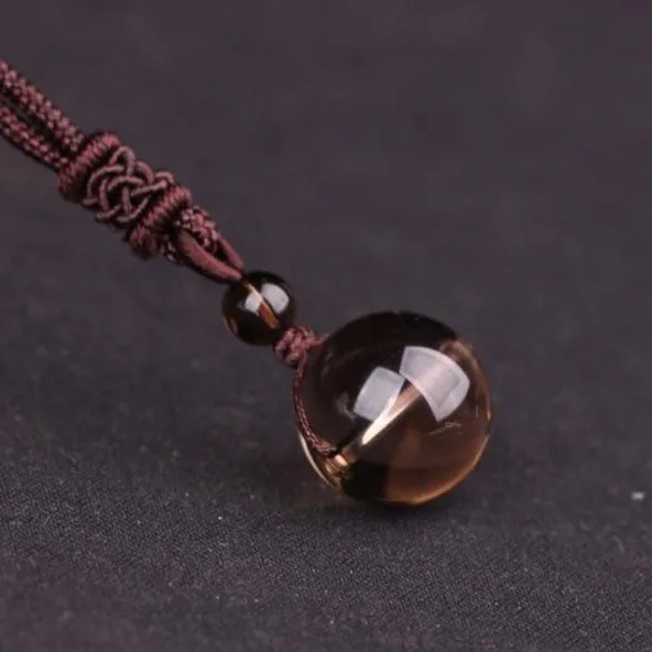 Vintage Black Obsidian Pendant Necklace RhinStone Women Jewelry