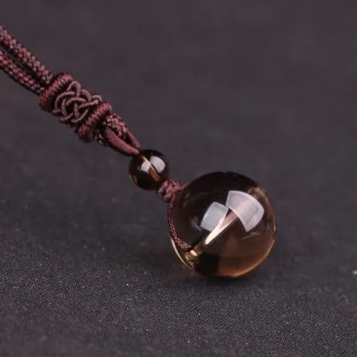 Vintage Black Obsidian Pendant Necklace RhinStone Women Jewelry