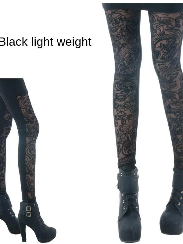 vintage pattern velvet cotton legging
