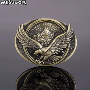 WesBuck Brand Eagle Metal Cool Belt Buckles for Man Unisex Western Fashion Buckle Cowboys Cowgirls Paracord Buckle Luxury Hebill