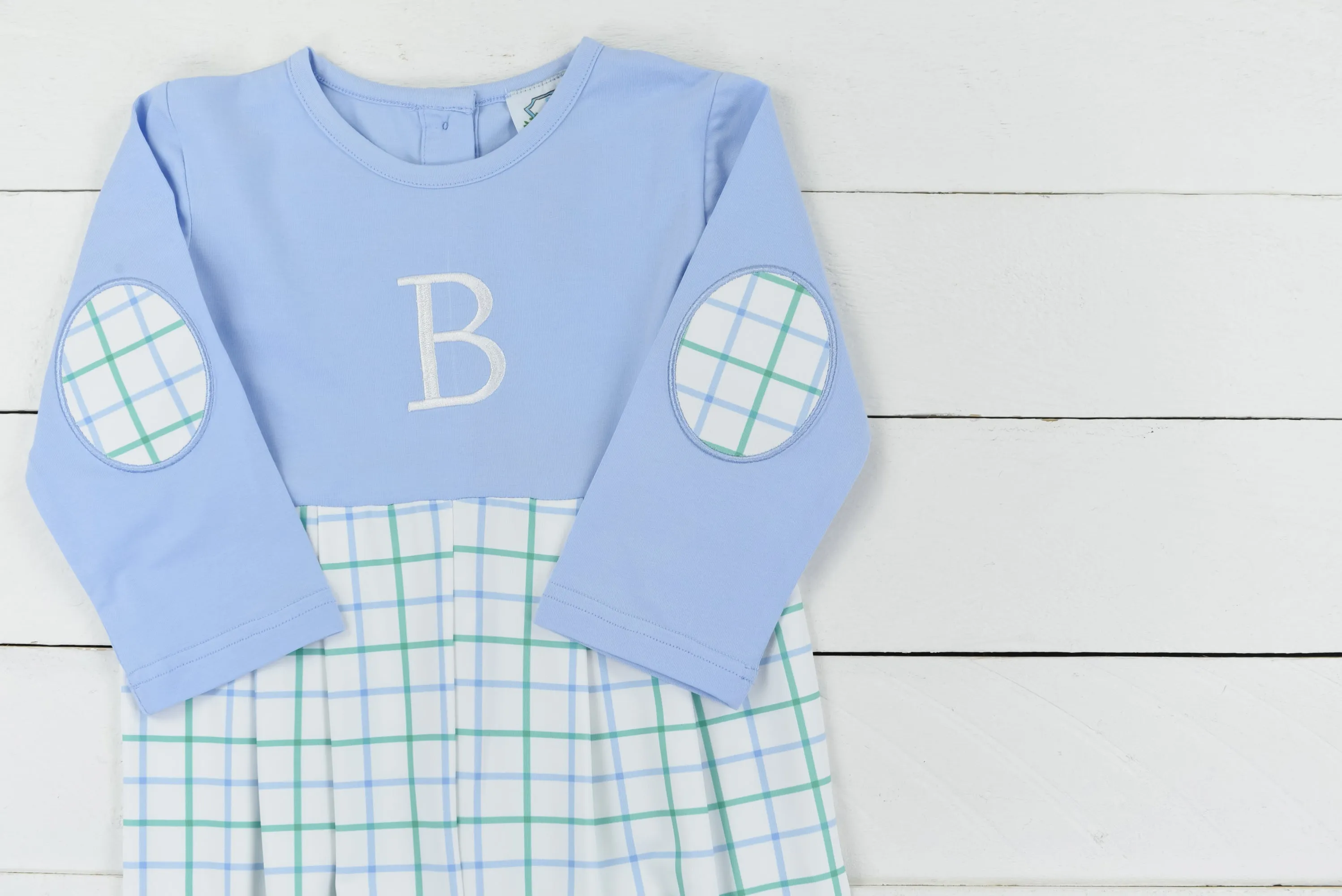 Winter Plaid and Blue Boys Romper