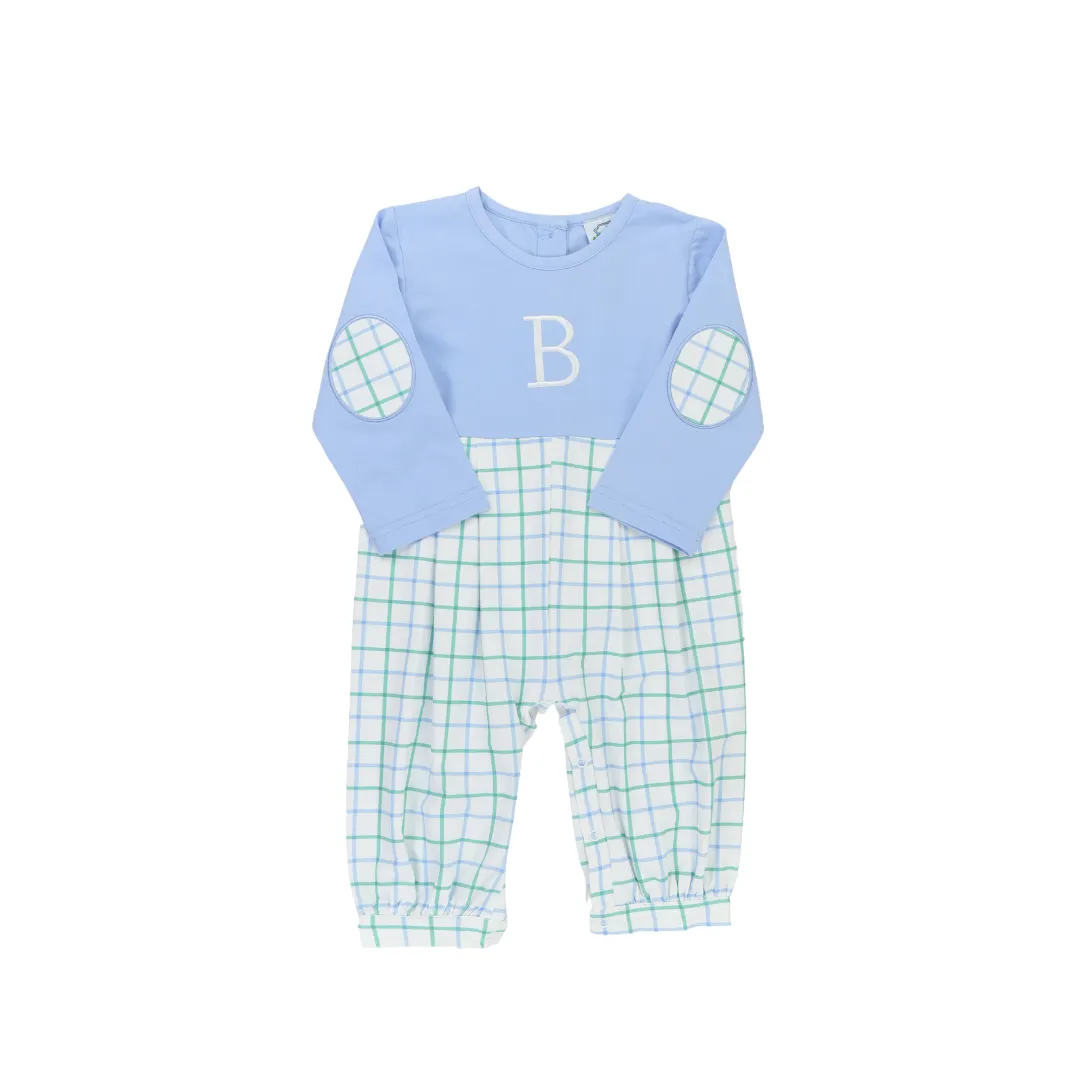 Winter Plaid and Blue Boys Romper