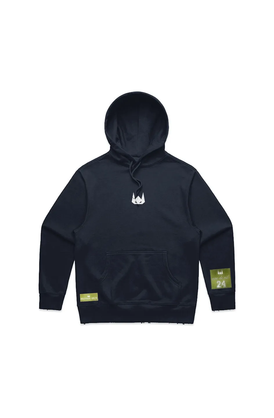 WOLFPACK UNLTD "THE HOODED ARMOR" HEAVYWEIGHT EMBROIDERED HOODIE | NAVY BLUE