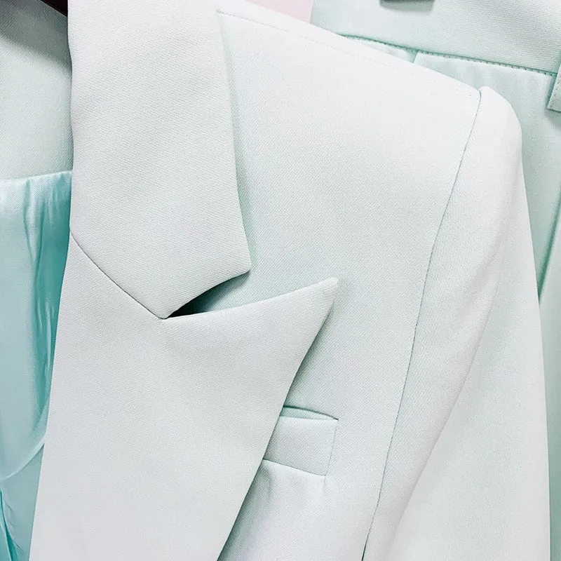 Women Fashion Pants Suit Blazer   Flare Trousers Two Piece Pantsuits