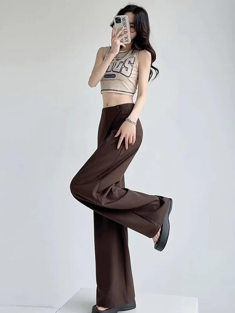 Women High Waist Wide Suit Pants