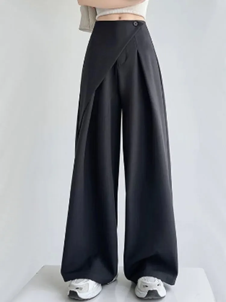 Women High Waist Wide Suit Pants