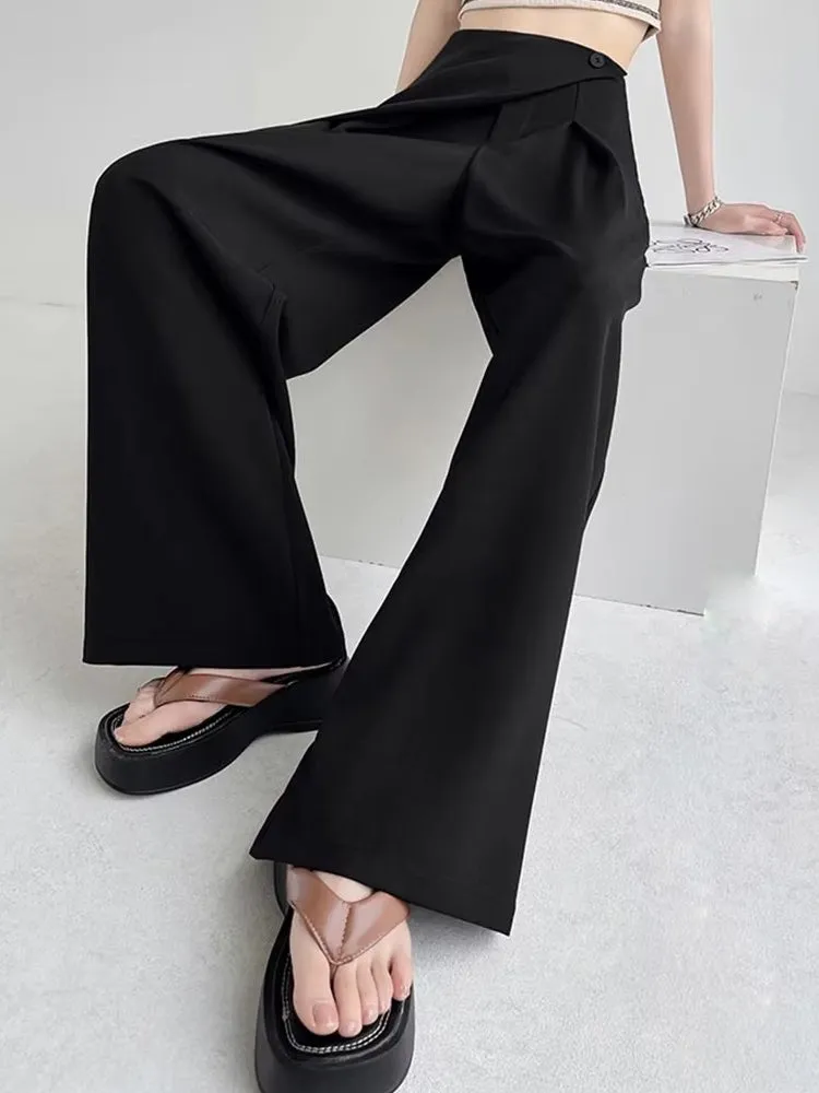 Women High Waist Wide Suit Pants