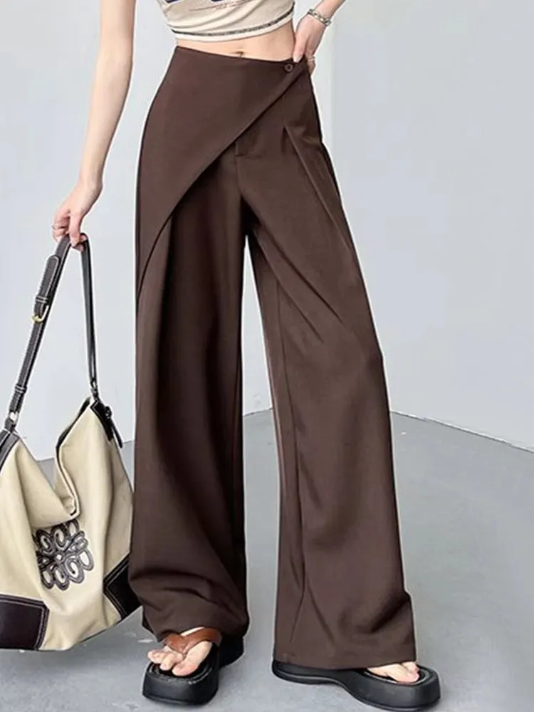 Women High Waist Wide Suit Pants