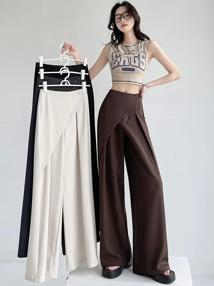 Women High Waist Wide Suit Pants