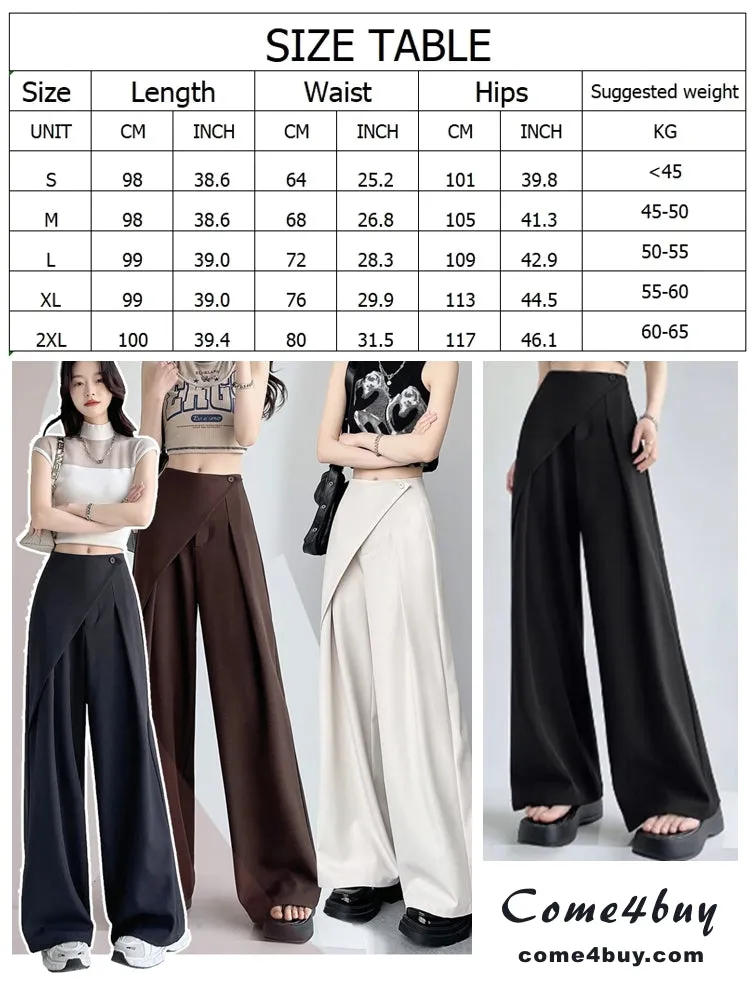 Women High Waist Wide Suit Pants