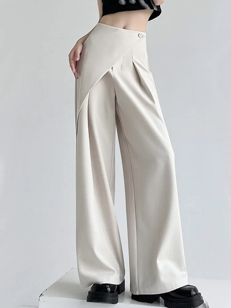 Women High Waist Wide Suit Pants