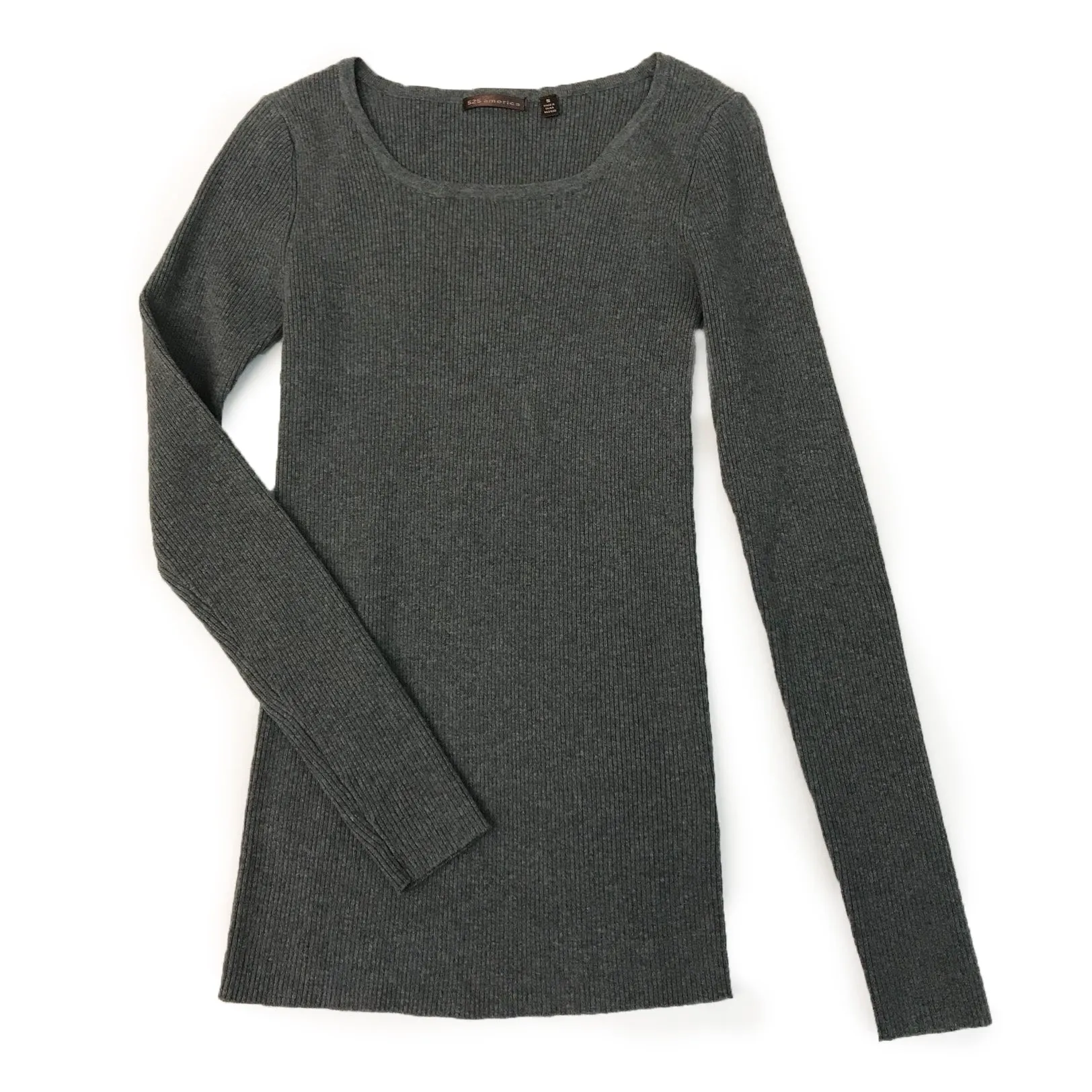 Women's 525 America | Cotton Blend Jewel Neckline Sweater | Heather Grey