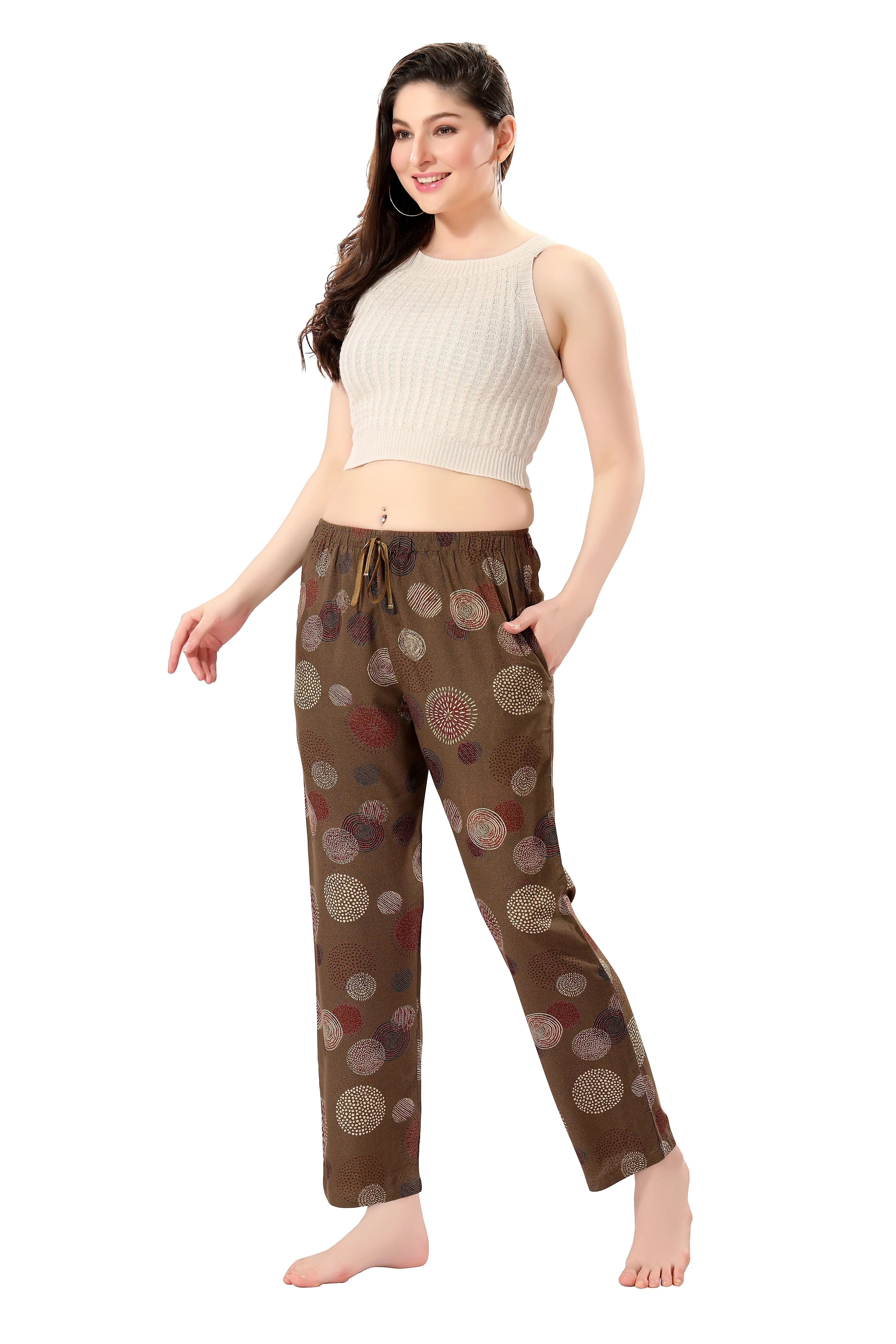 Women's Full-Length Premium Rayon Printed Pyjamas