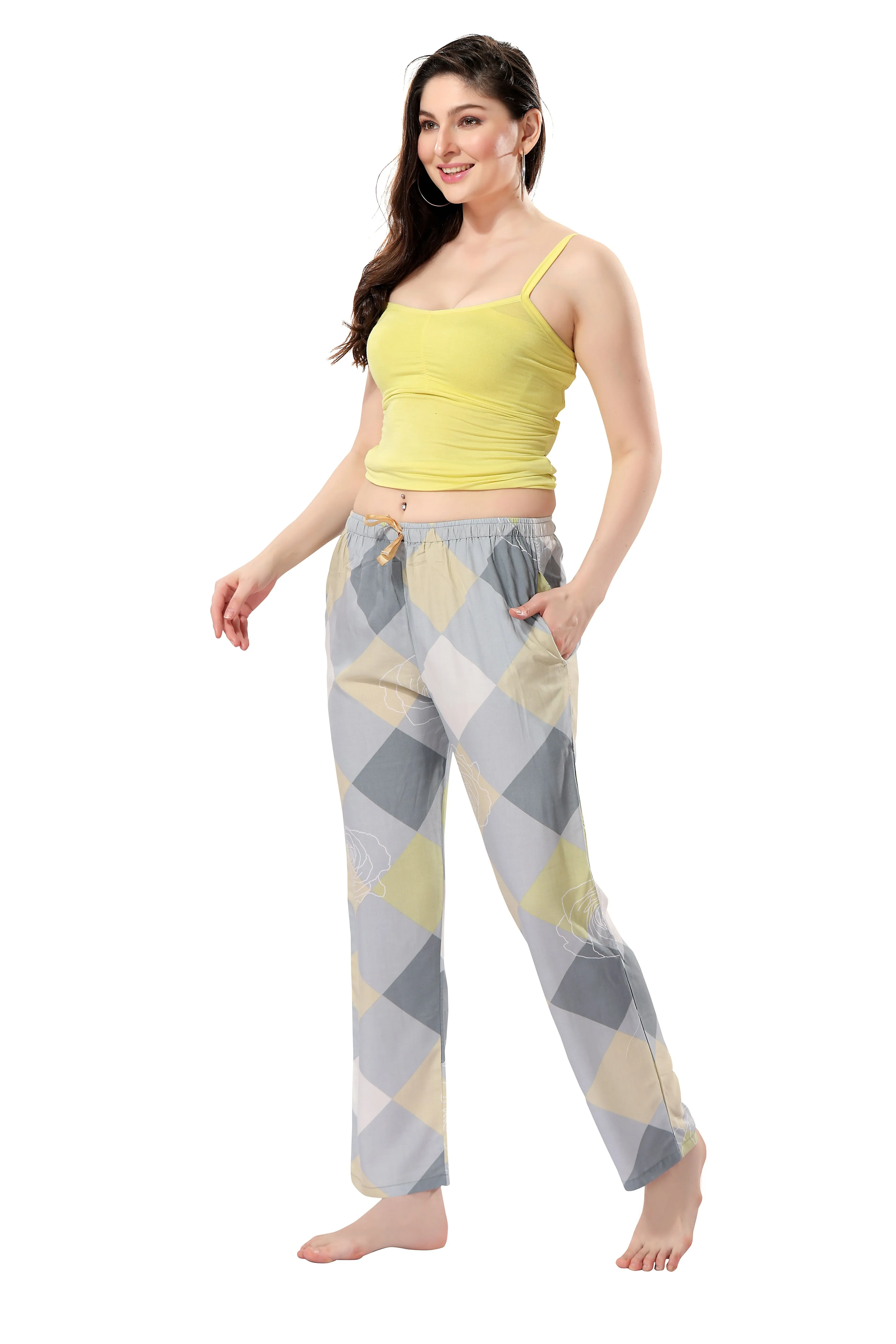 Women's Full-Length Premium Rayon Printed Pyjamas