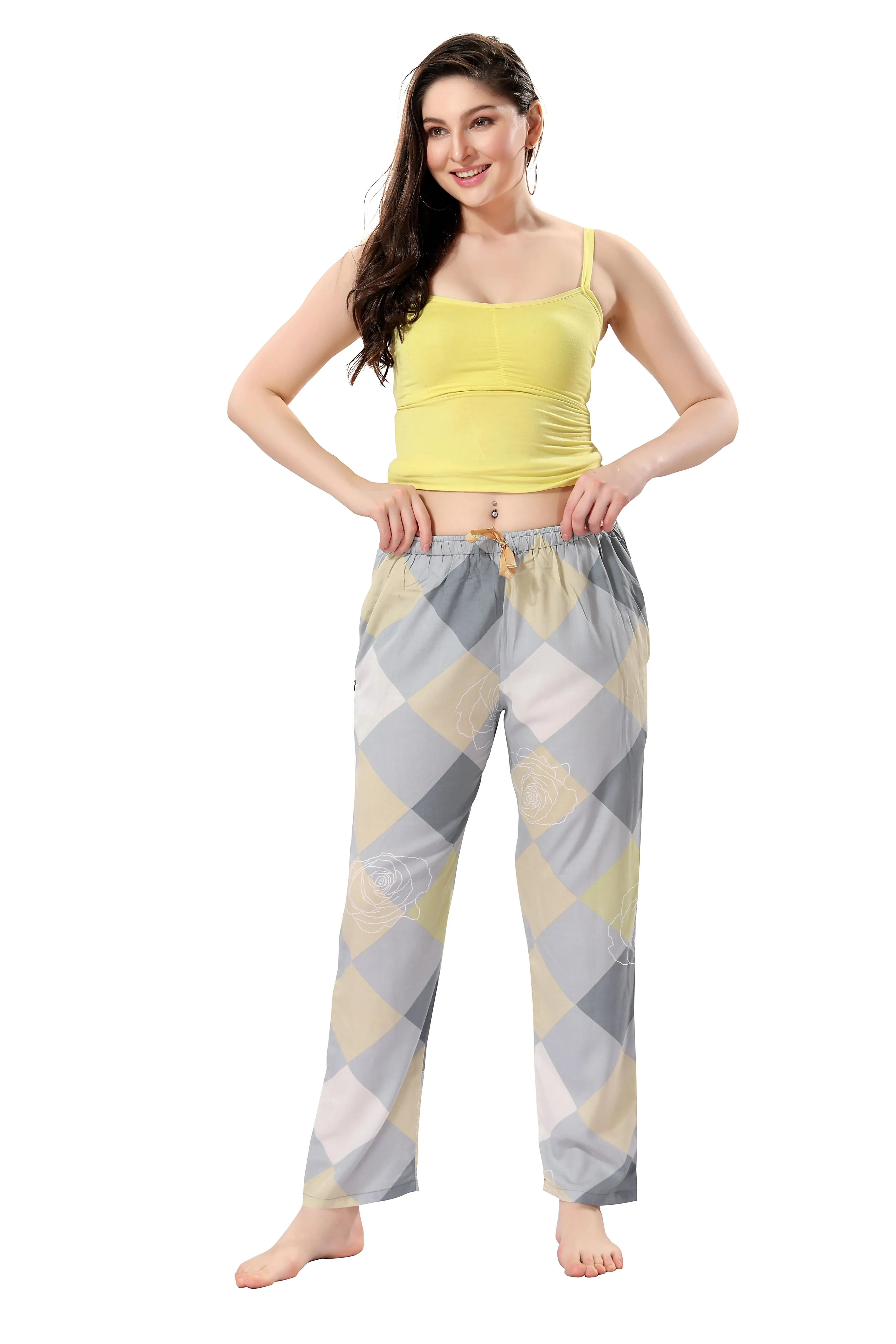 Women's Full-Length Premium Rayon Printed Pyjamas
