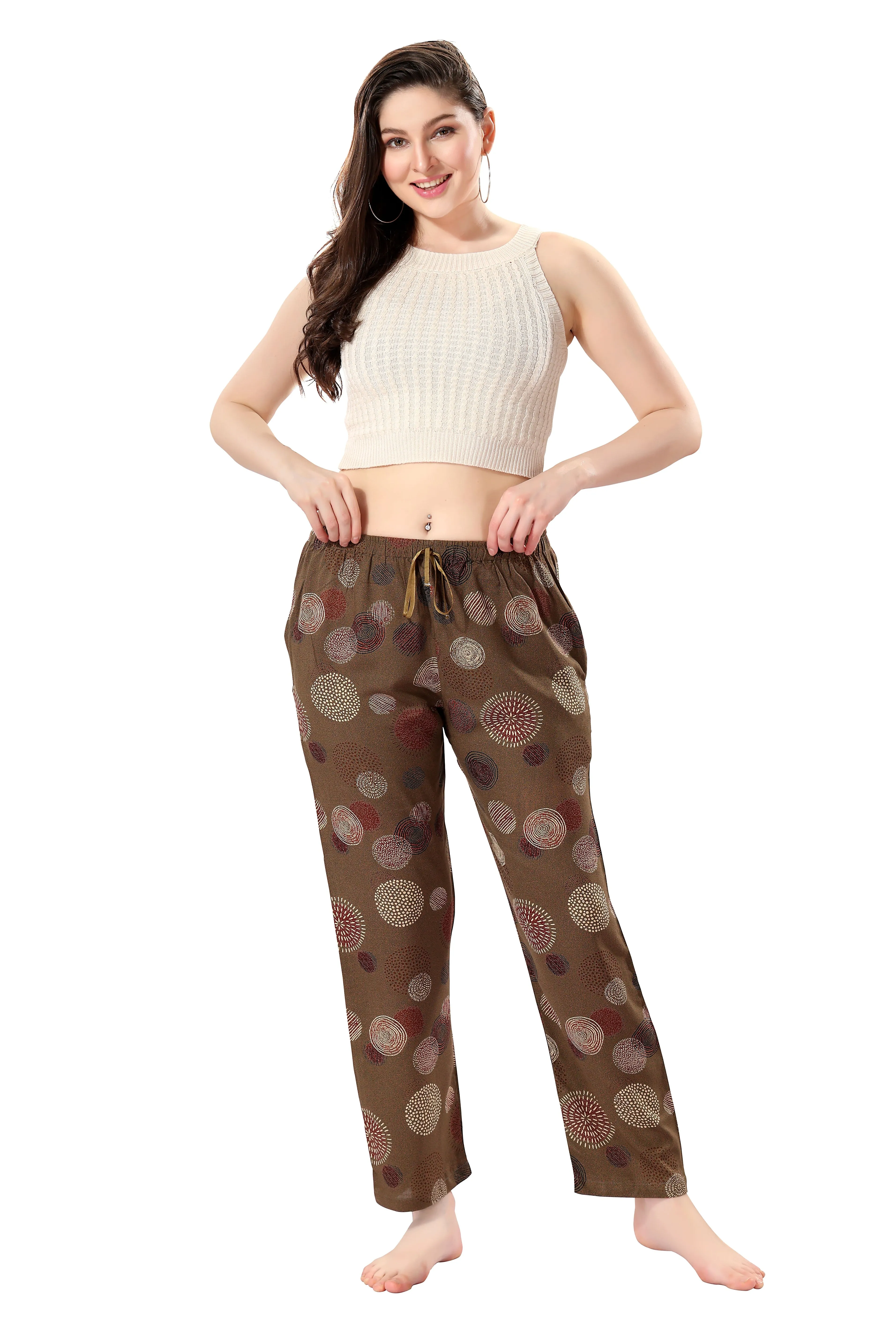 Women's Full-Length Premium Rayon Printed Pyjamas