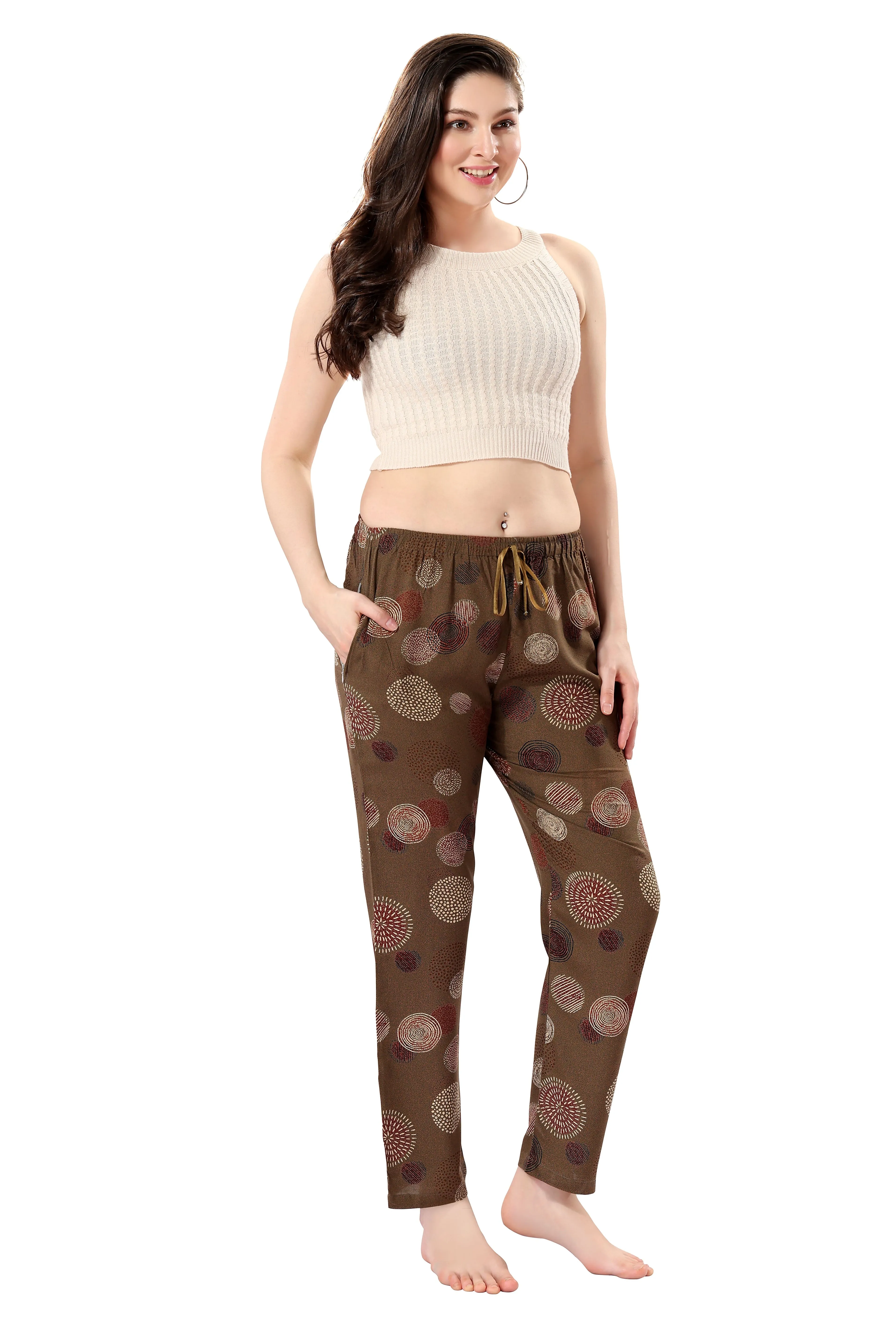 Women's Full-Length Premium Rayon Printed Pyjamas