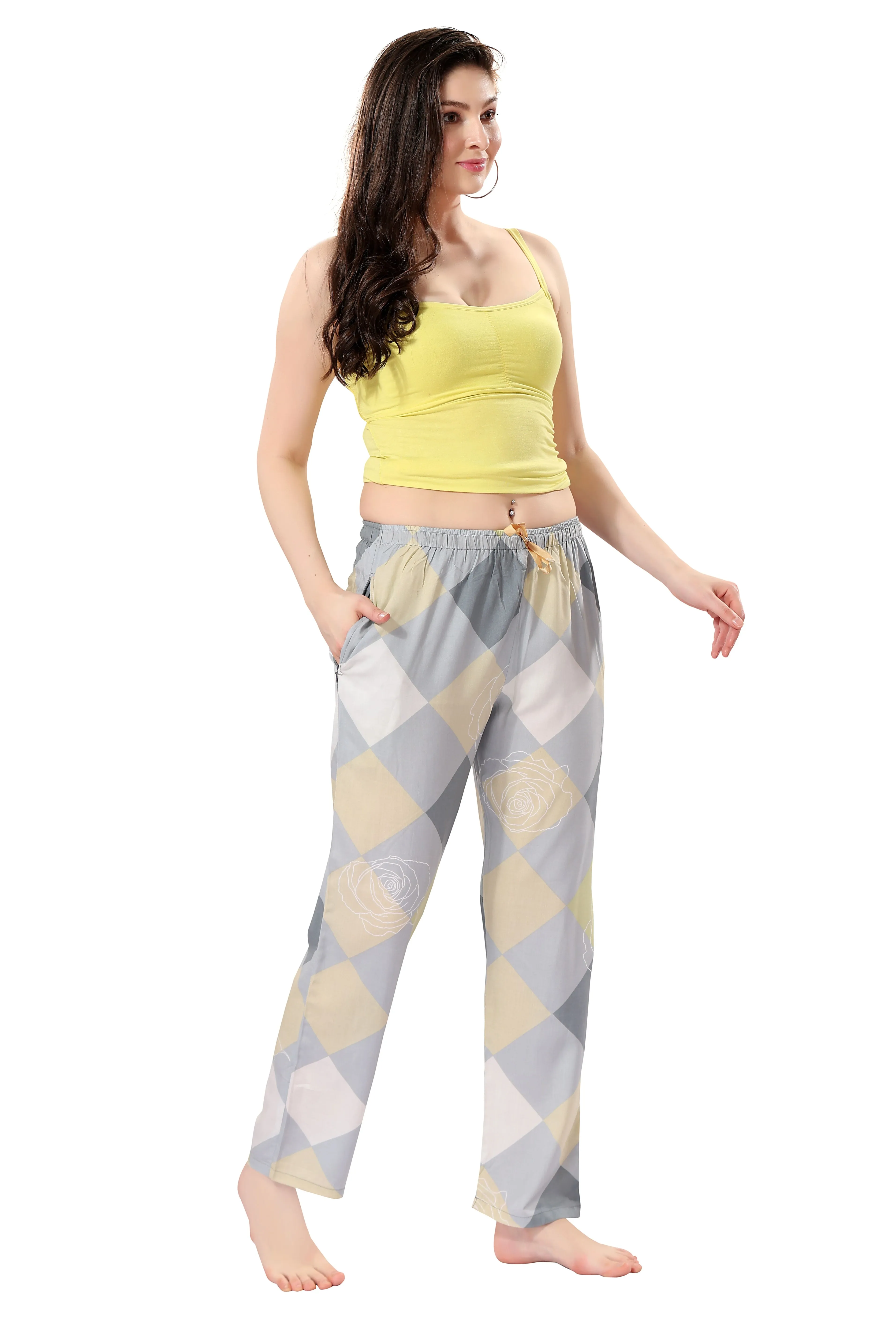 Women's Full-Length Premium Rayon Printed Pyjamas