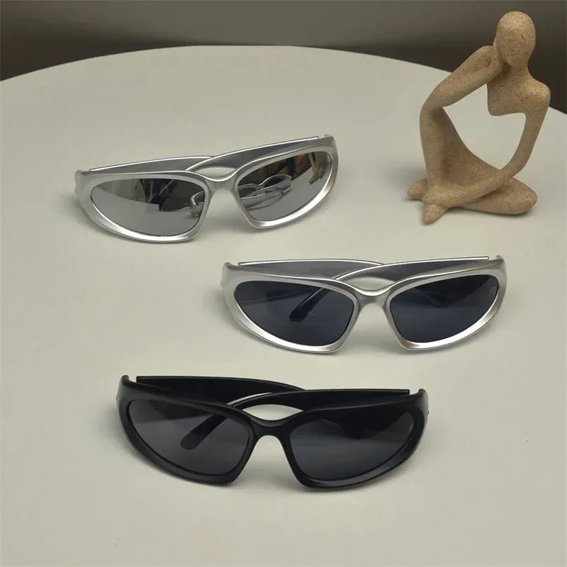 Y2K Sports Punk Square Sunglasses – UV400 Colorful Mirror Designer Eyewear