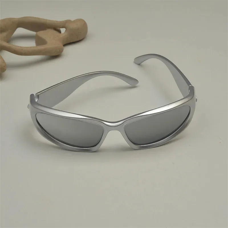 Y2K Sports Punk Square Sunglasses – UV400 Colorful Mirror Designer Eyewear