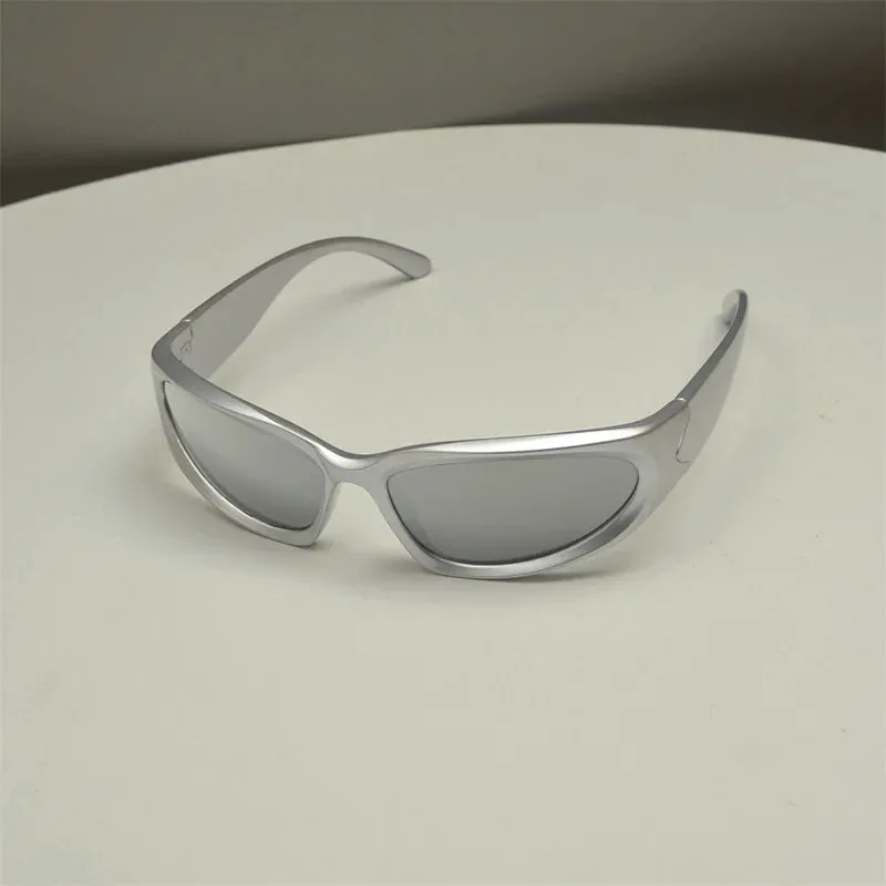 Y2K Sports Punk Square Sunglasses – UV400 Colorful Mirror Designer Eyewear