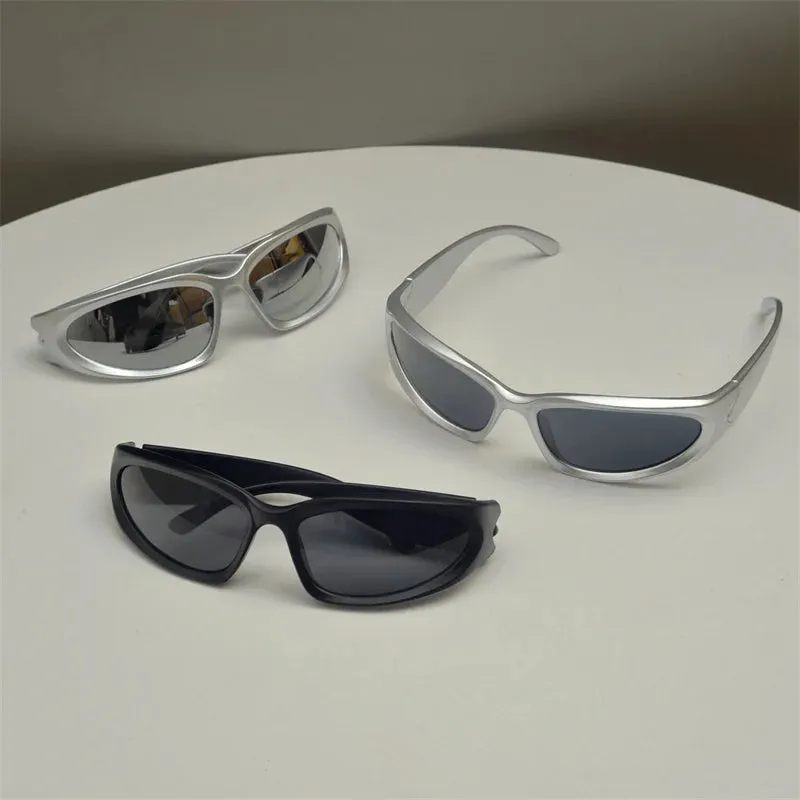 Y2K Sports Punk Square Sunglasses – UV400 Colorful Mirror Designer Eyewear