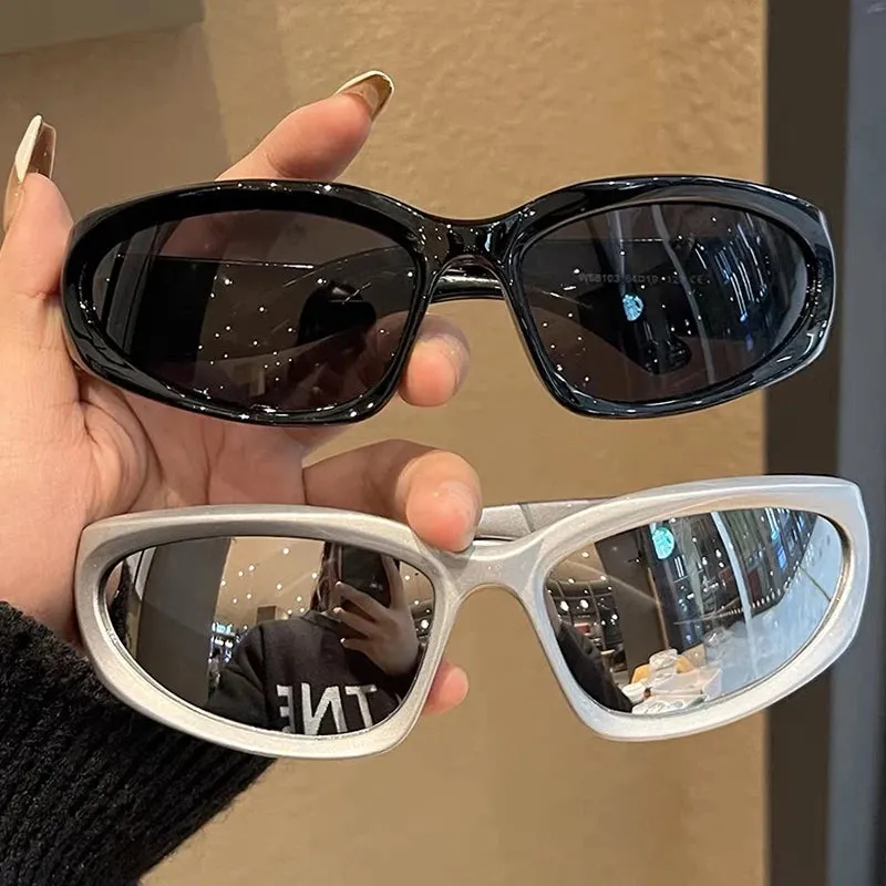 Y2K Sports Punk Square Sunglasses – UV400 Colorful Mirror Designer Eyewear