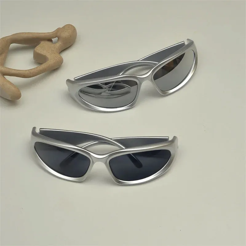 Y2K Sports Punk Square Sunglasses – UV400 Colorful Mirror Designer Eyewear