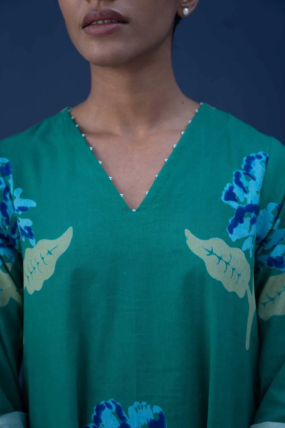YAM   I   BALI KURTA SET 2  (KURTA & PANTS) COTTON GREEN YAMBILLIE04
