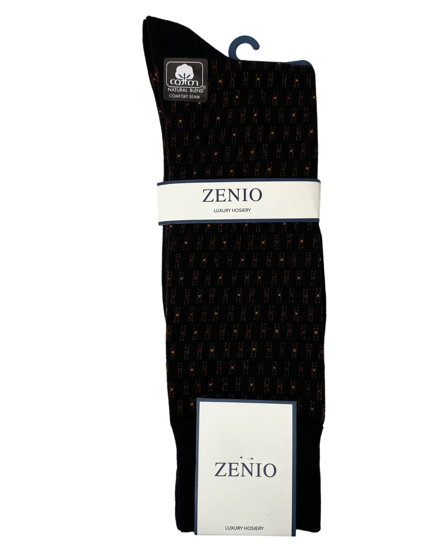 Zenio Gio Dot Patterned Socks - Black & Gold